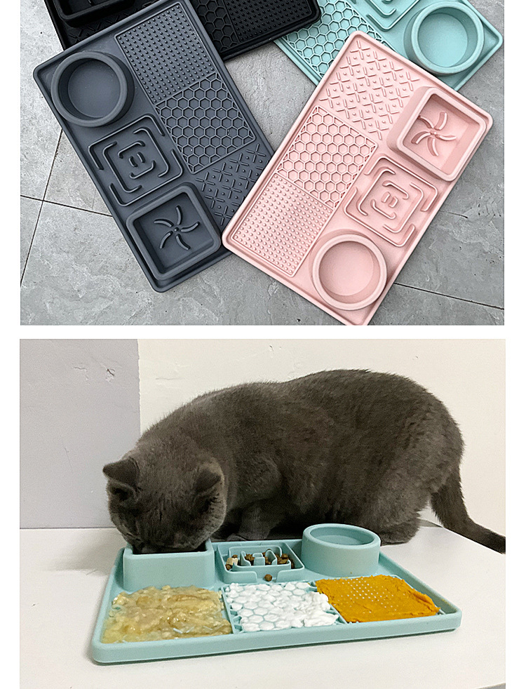 Travel-Friendly Eco-Friendly Slow Food Bowl Food Grade Silicone Licking Mat with Suction Cup for Dogs Cats Pet Plate Feeding Mat