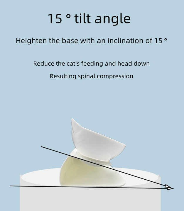 Ergonomic Tilted Cat Bowl Designed for Hassle-Free Feeding Experience
