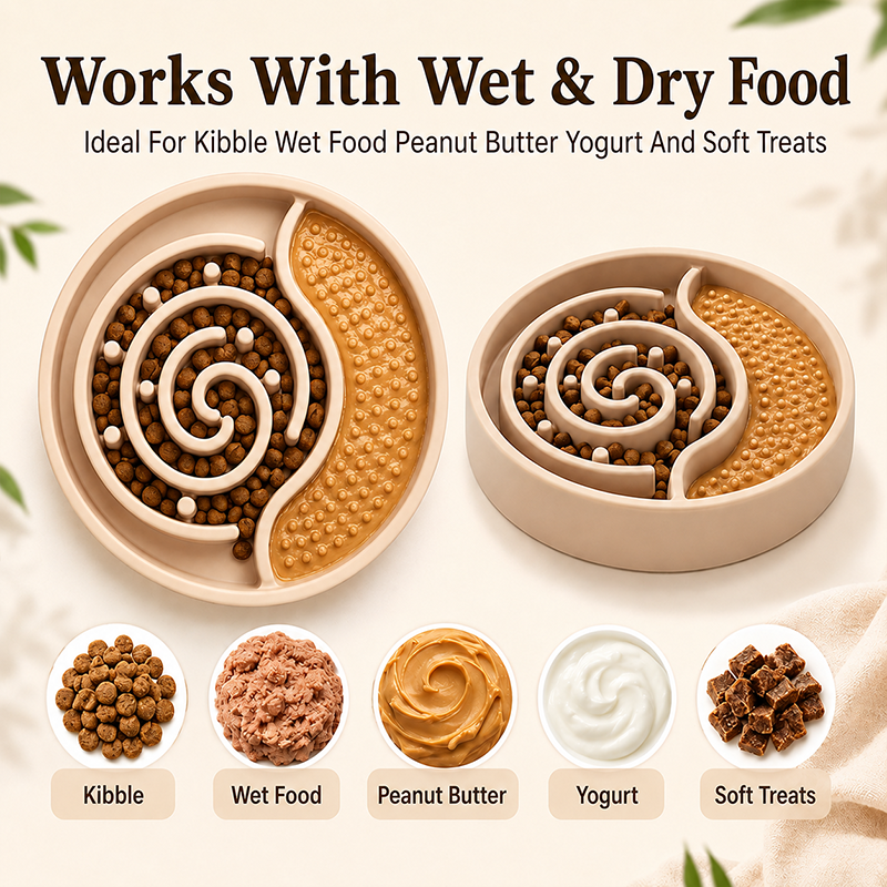 Silicone Slow Feeder Dog Bowl With Lick Mat 2-in-1 Pet Enrichment Bowl For Wet Dry Food Custom Logo Pet Supplies Wholesale