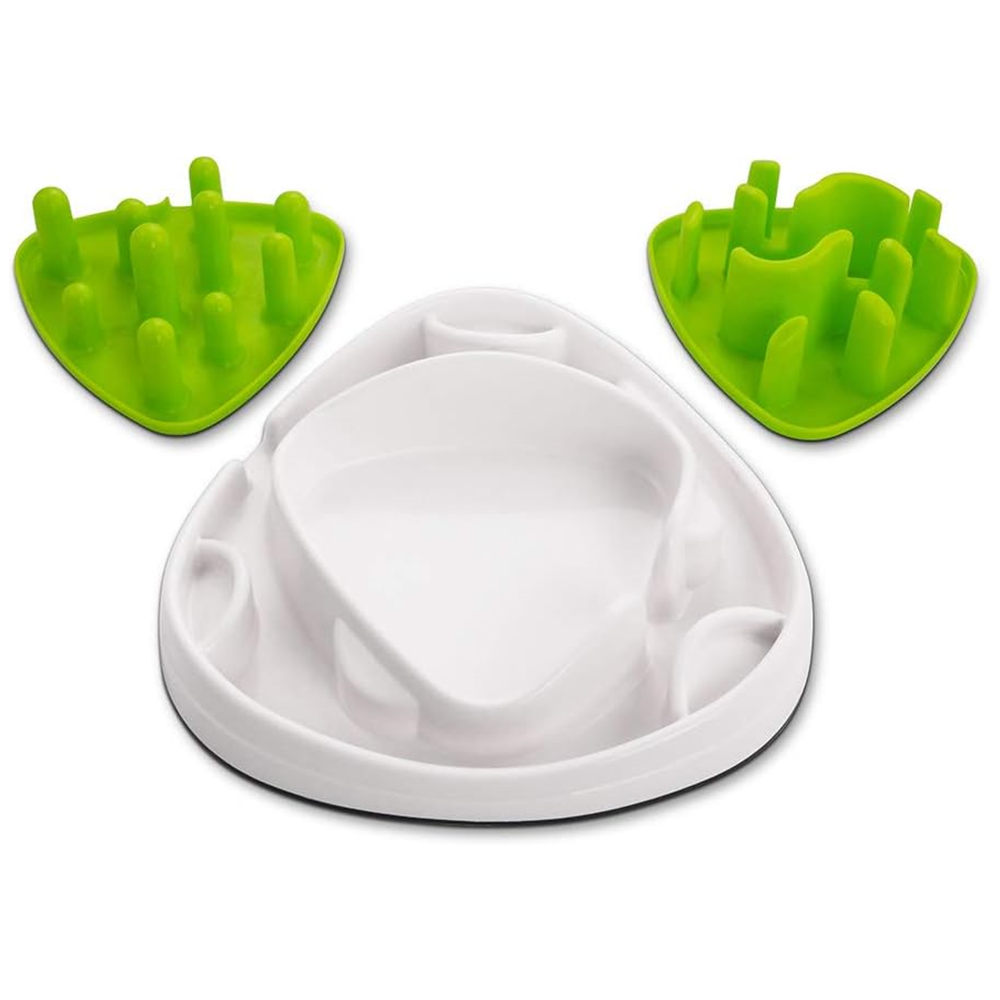 AFP Interactives Pet Dog Slow Feeder Food Maze Toy 2 Interchangeable Slow Feeding Mazes Treat Dispenser for Dogs Healthy Eating