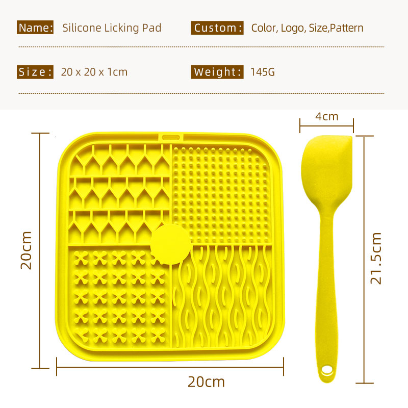 Custom 20*20 MM Pet Licking Pad Silicone Pet Food Dog Feeder Bowl Lick Mat Dog Licking Ball 100% BPA Free
