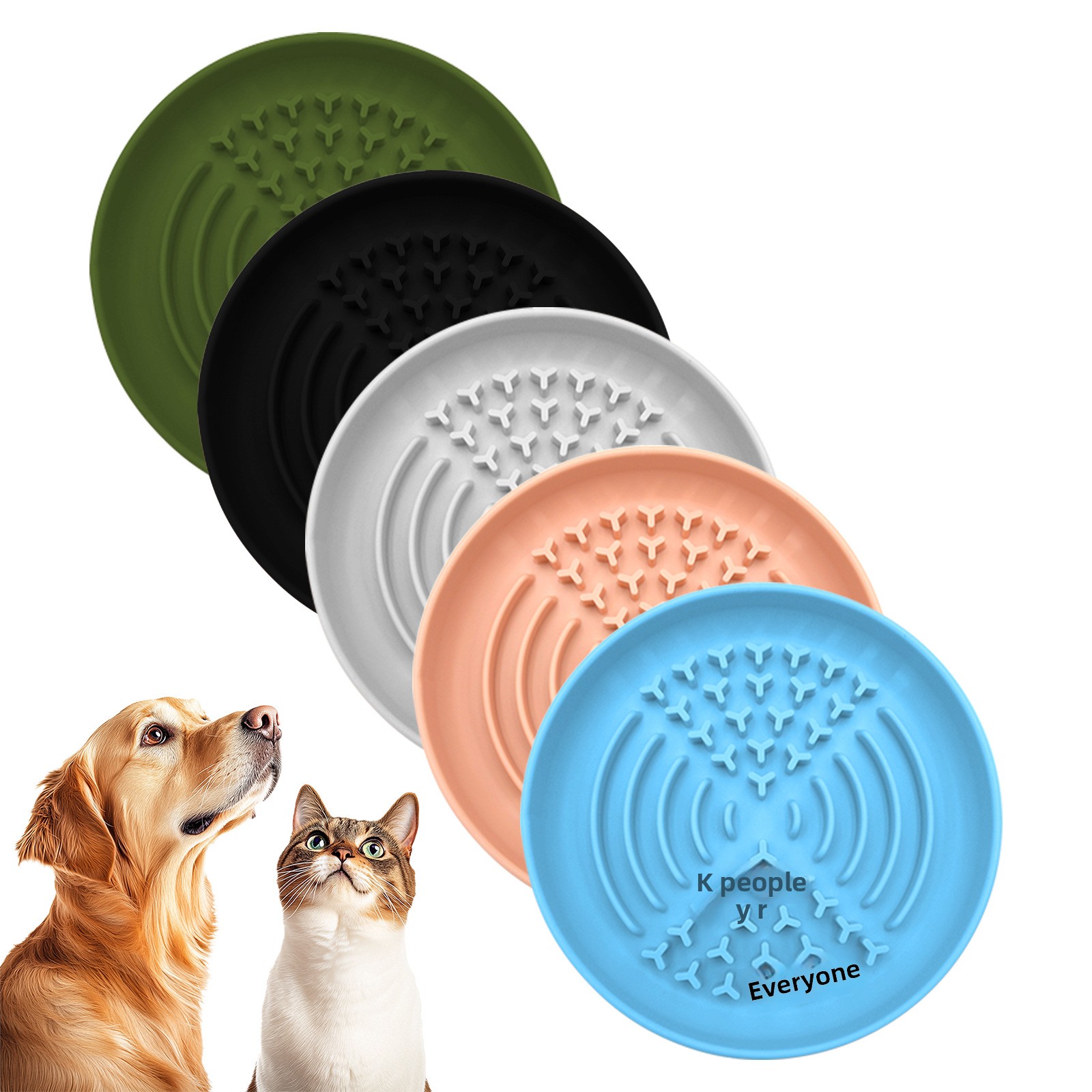 Cross-border Pet Slow-eating Bowl Round Silicone Suction Cup Non-slip Feeding Dish for Cats Dogs Pet Feeding