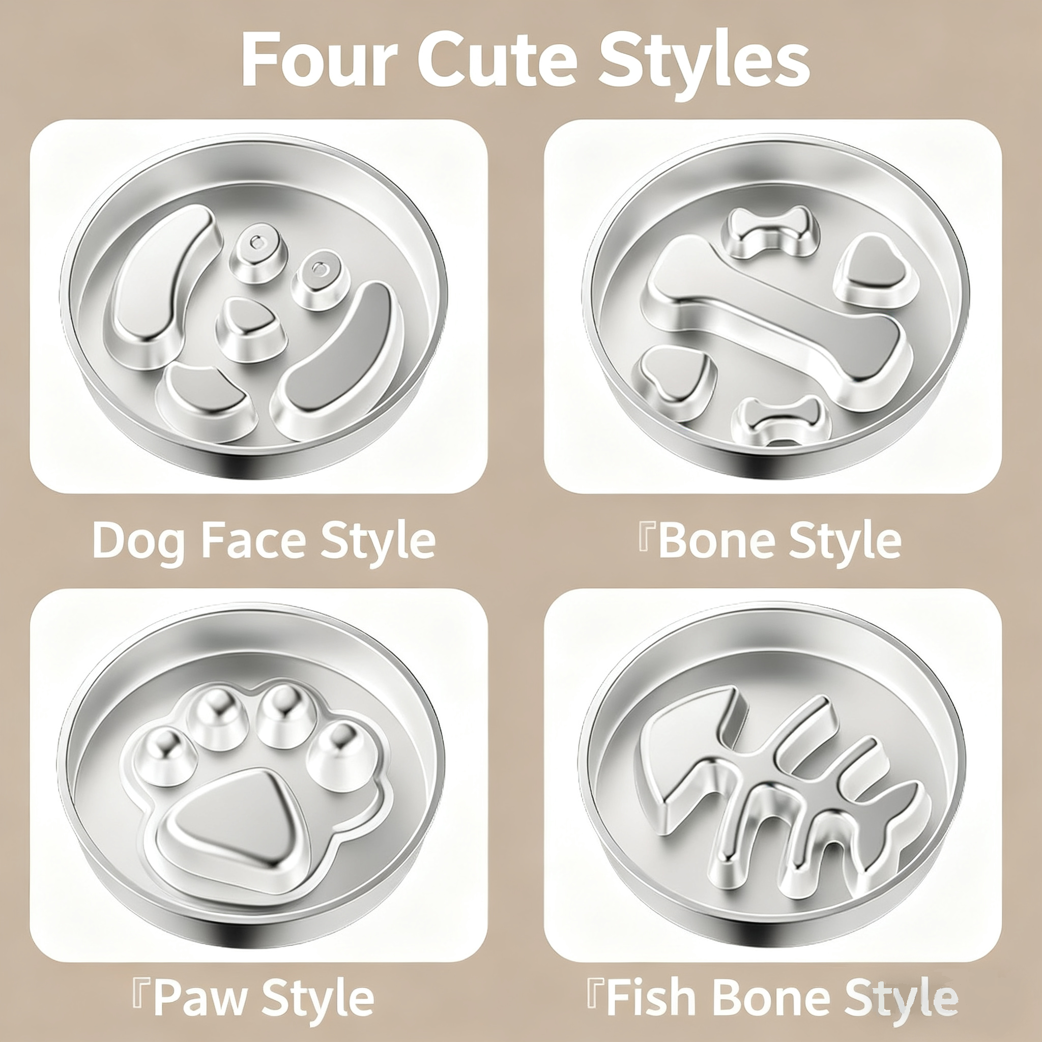Eco-Friendly Stainless Steel Slow Feeder Dog Bowl-Anti-Choking Portable Pet Food Dispenser for Dogs and Cats