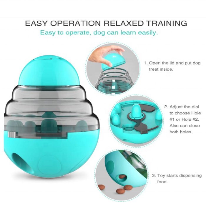 Hot SaleBall Food Tumbler Dispenser Adjustable Slow Feeder Can Interactive Entertainment Dog Puzzle Durable Food Dog Toys
