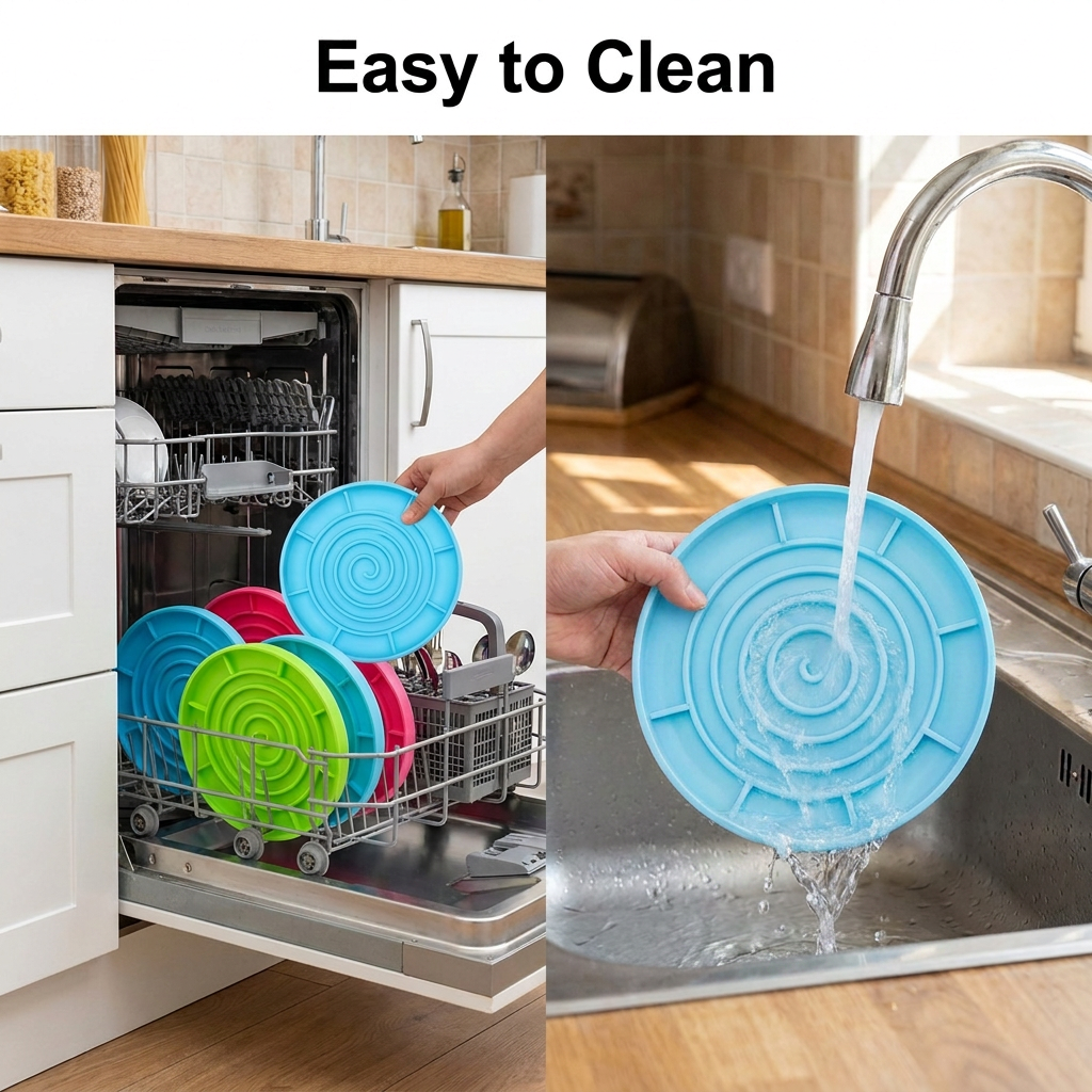 Custom Logo FDA Silicone Slow Feeder Dog Bowl Heat Resistant Microwave Safe Durable Non-Slip Pet Feeder for Small Medium Dogs