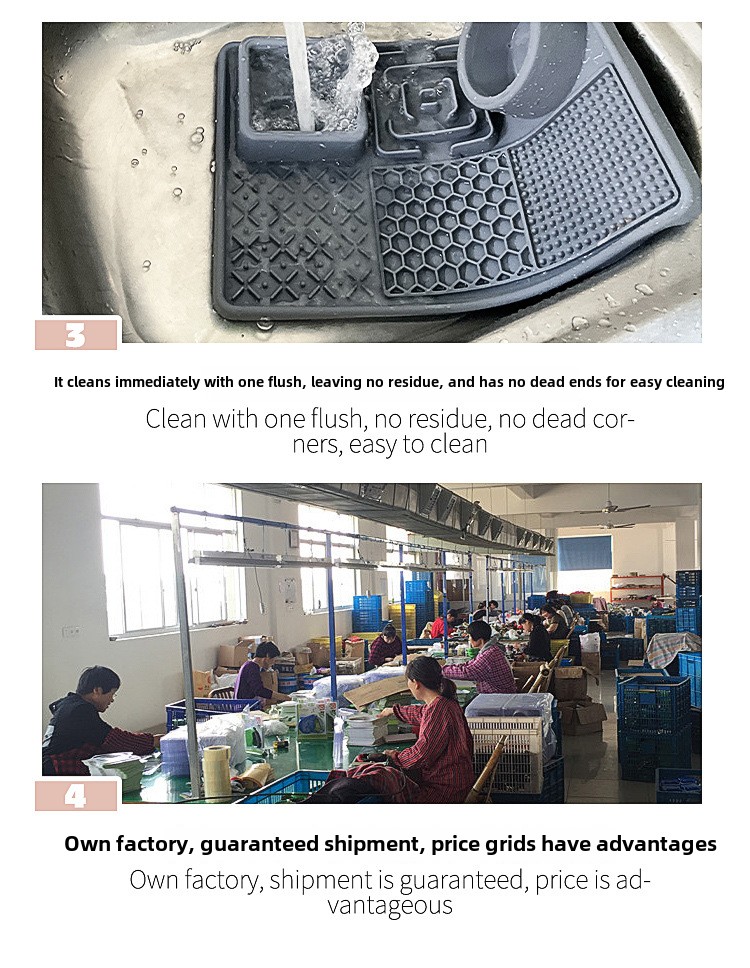 Travel-Friendly Eco-Friendly Slow Food Bowl Food Grade Silicone Licking Mat with Suction Cup for Dogs Cats Pet Plate Feeding Mat