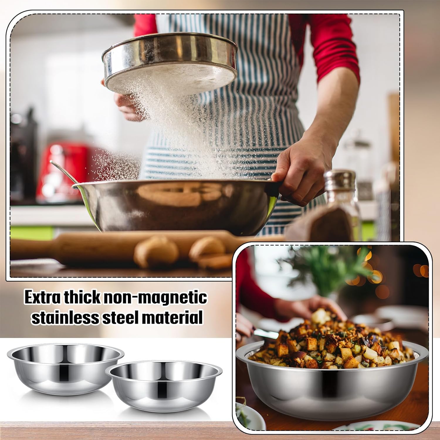 Stainless Steel Large Mixing Bowl Detail 4