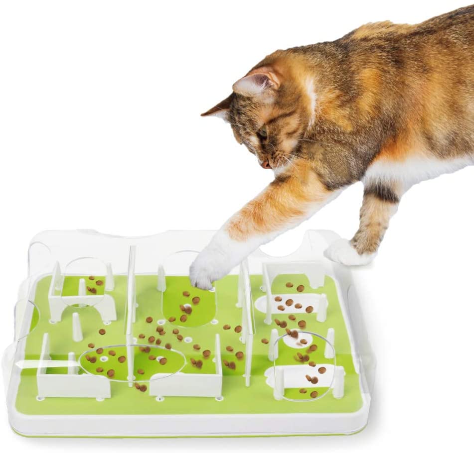 AFP Adjustable Difficultie 3 Llevel Plastic Slow Feed Food Dog Cat Puzzle Toy Pet Bowls Feeder Maze Feeder for Cat