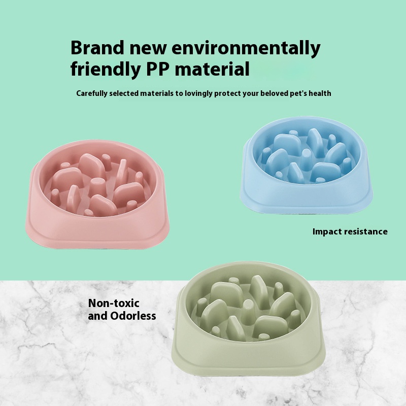 Modern Adjustable Anti-Choking Slow Feeder Dog Food Bowl Anti-Slip PP Plastic 3 in 1 Lightweight Small Dog Feeding Tool