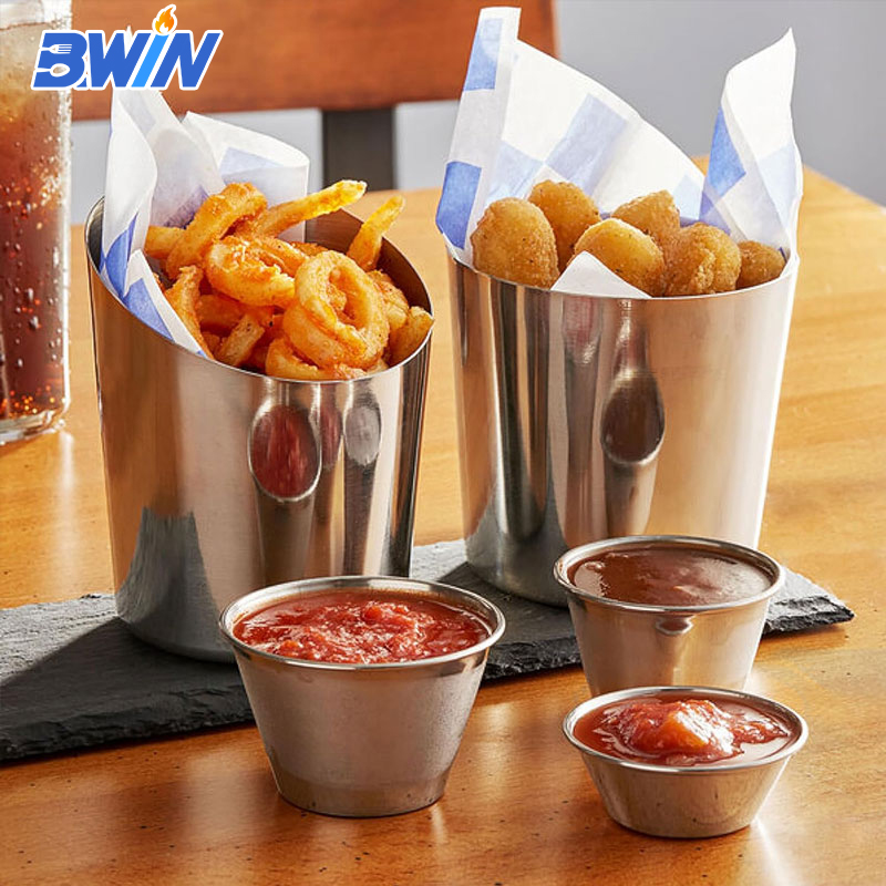 Reusable Stackable Metal Portion Containers Small Ramekin Round Dipping Bowls Stainless Steel Condiment Sauce Cups