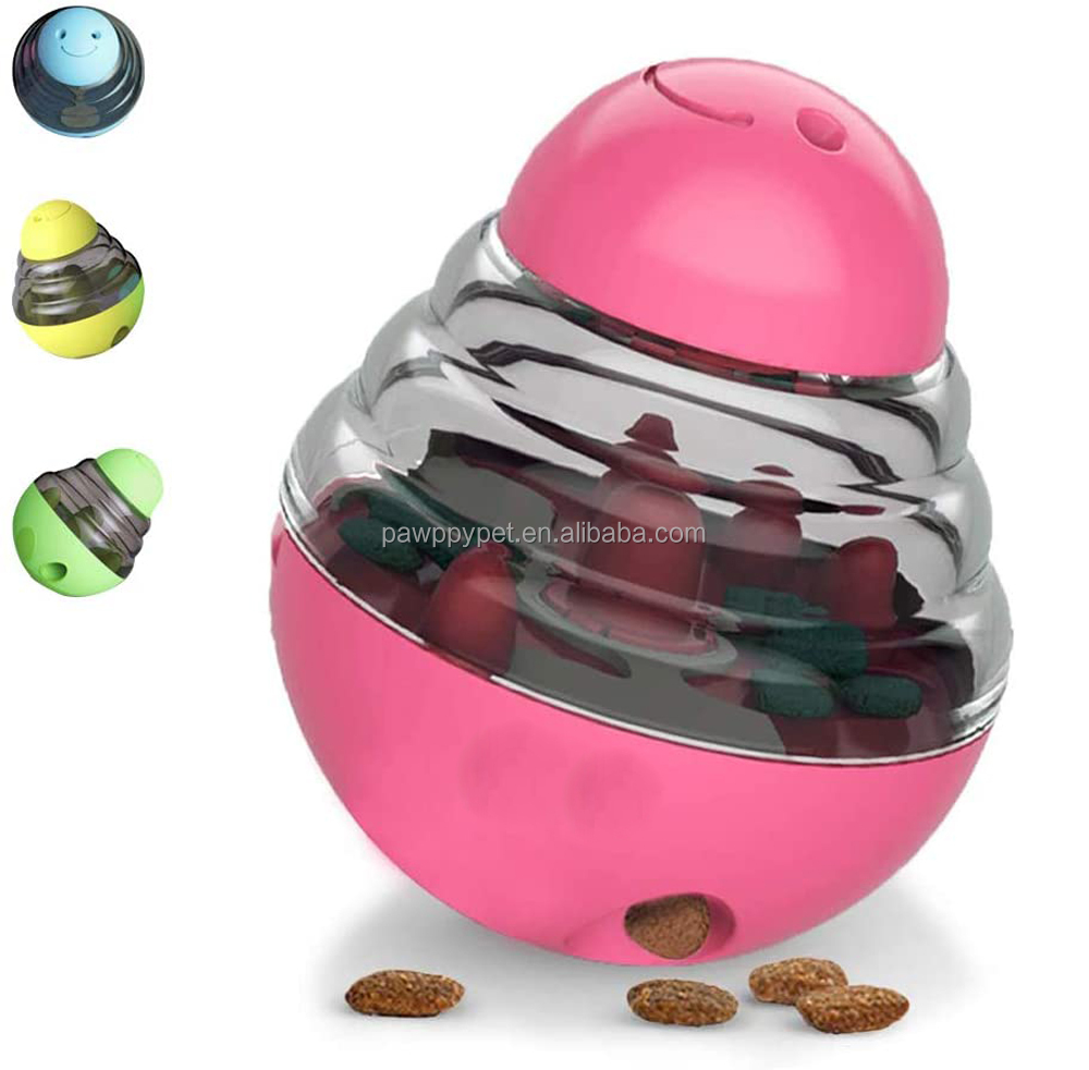 Dog Tumbler Treat Ball Pet Slow Feeder Treat Ball Small Interactive Food Dispenser Adjustable Treats Eat Canister Funny Maze Gym