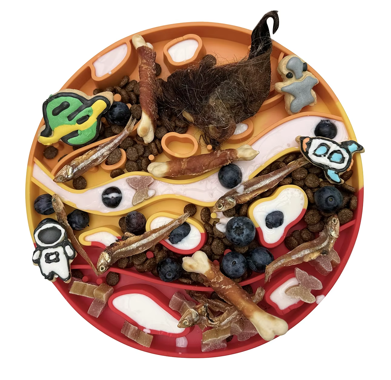 2025 New Creative Pizza Silicone Dog Dishes Pet Bowl Slow Down Eating Dog Slow Feeder for Large Breed