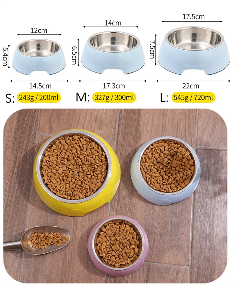 Wholesale Custom Stainless Steel Melamine Pet No Spill Dog Cat Food Bowl Slow Eating