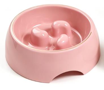 Wholesale Little Puppies Portable Melamine Pet Bowl Slow Eating Dog Feeder with Love Style