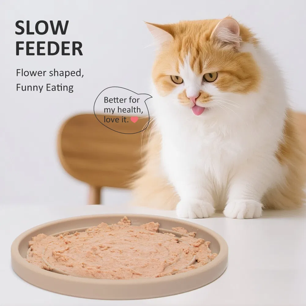 2-in-1 Eco-Friendly Silicone Pet Feeding Combo Slow Eating Dog Bowl with Removable Lick Pad for Anxiety Relief