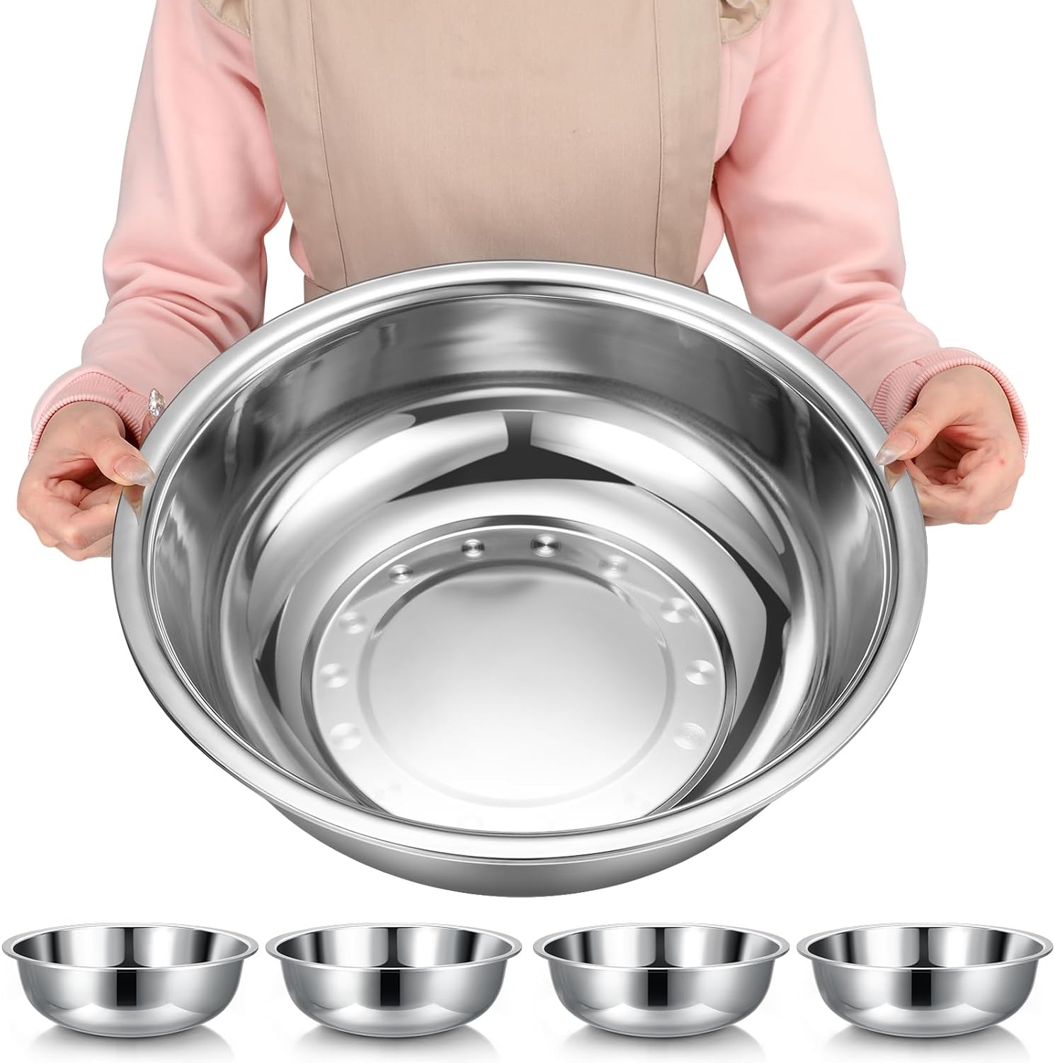 Stainless Steel Large Mixing Bowl Detail 1