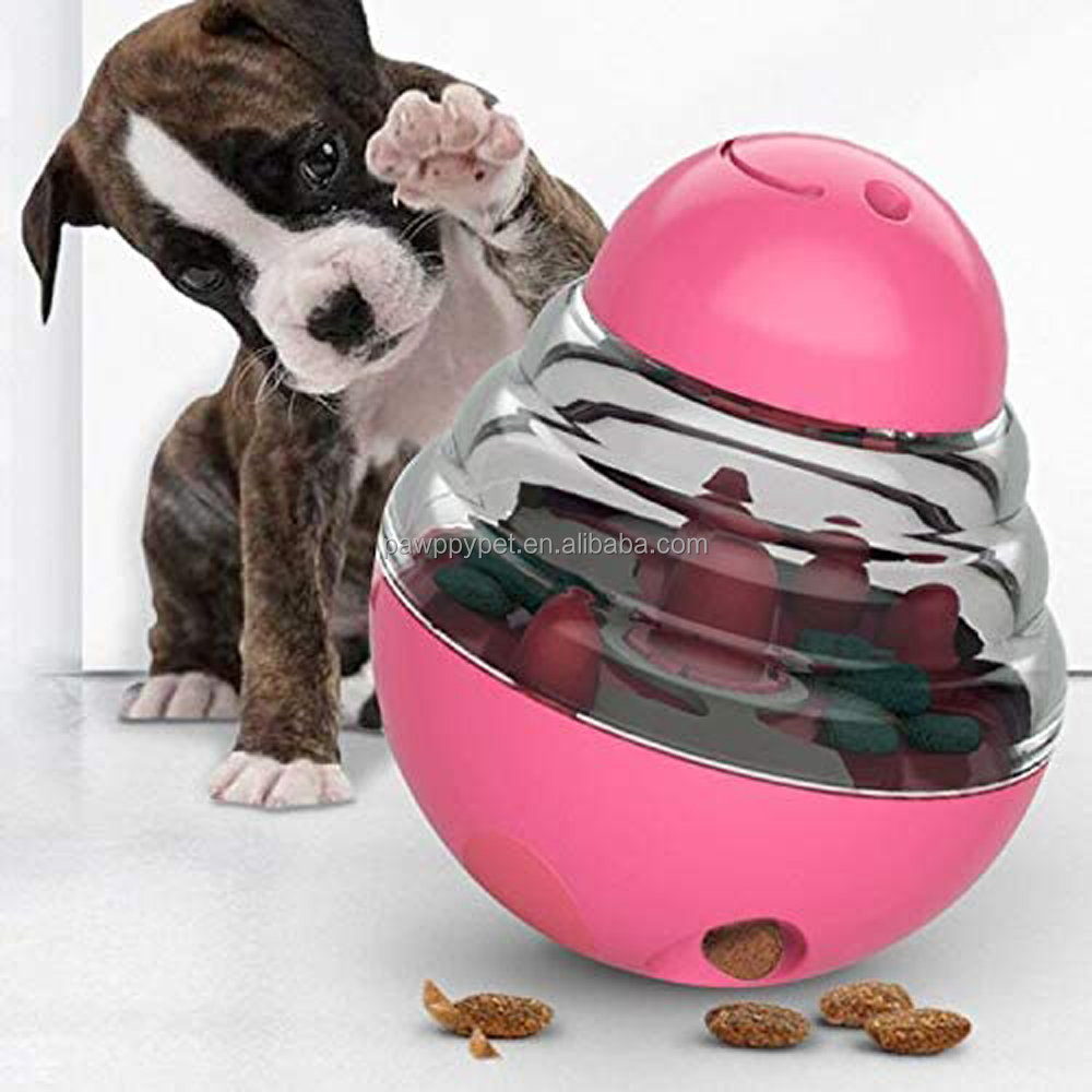 Dog Tumbler Treat Ball Pet Slow Feeder Treat Ball Small Interactive Food Dispenser Adjustable Treats Eat Canister Funny Maze Gym