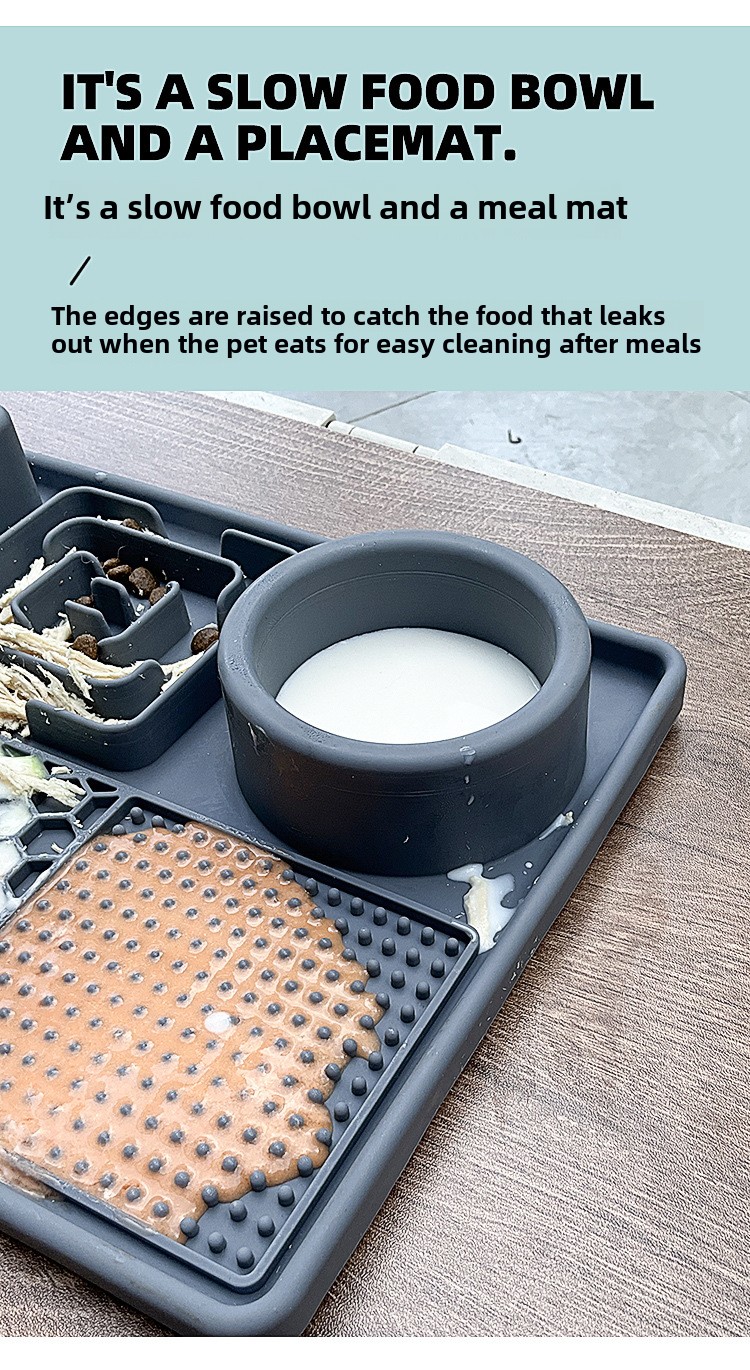 Travel-Friendly Eco-Friendly Slow Food Bowl Food Grade Silicone Licking Mat with Suction Cup for Dogs Cats Pet Plate Feeding Mat