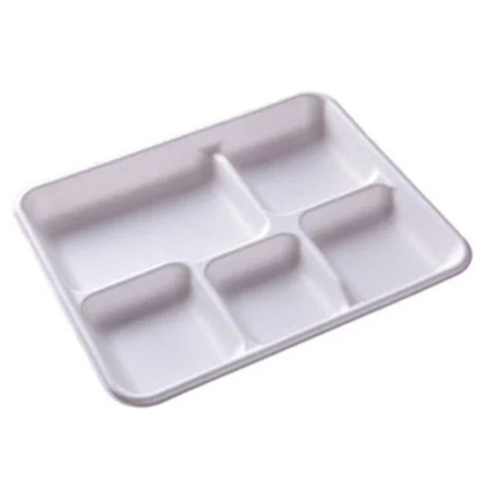 Multi Compartment Plastic Mess Tray Plates for Organized Meal Serving