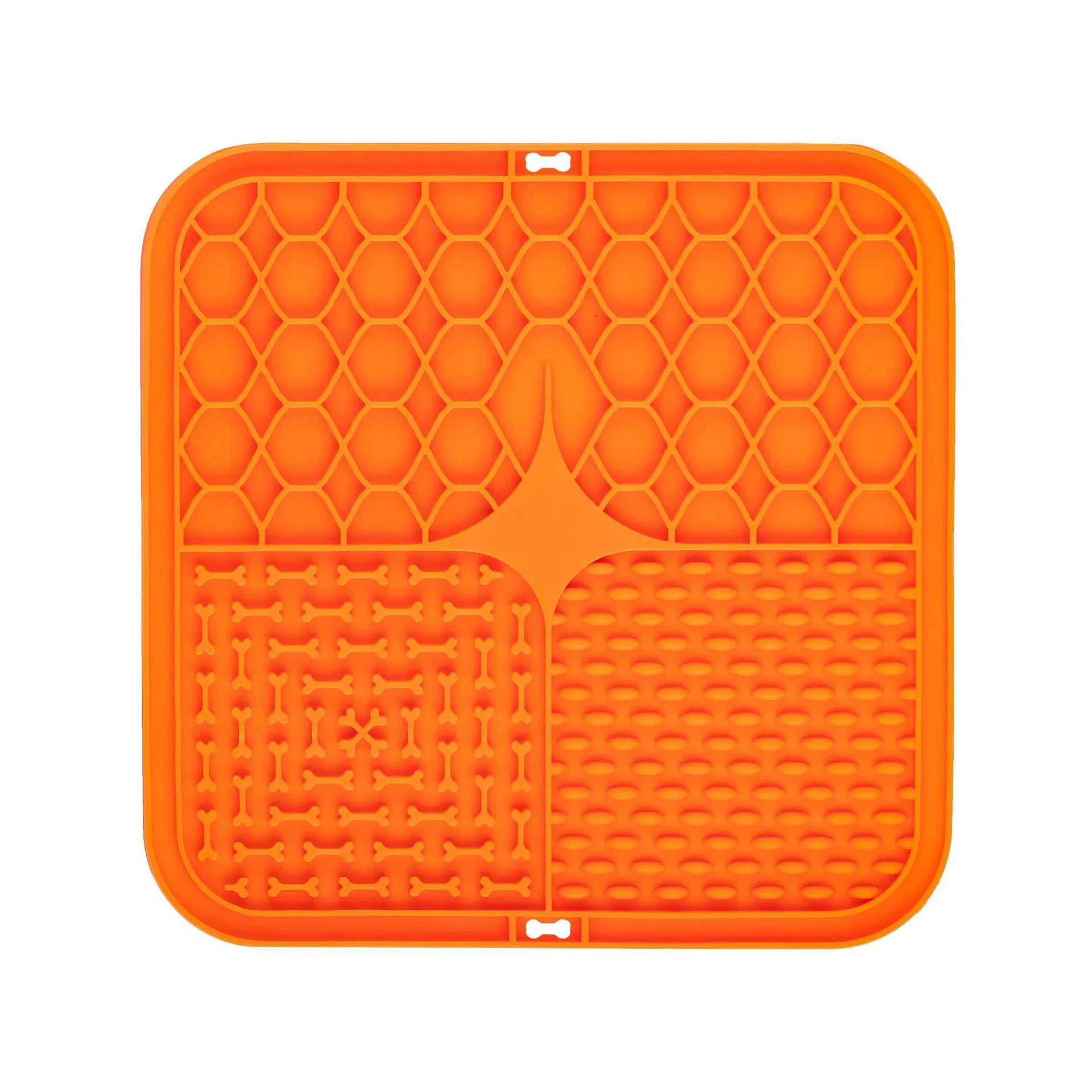 Silicone Pet Dog Slow Feeder Mat with Spatula Food Eating Slow Bowl Mat with Anti Slip Suction Cups Base for Dog Cat Health