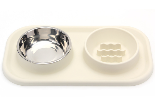 Silicone Slow Food Bowl Anti-Overturning Dog Cat Water Feeding Bowl