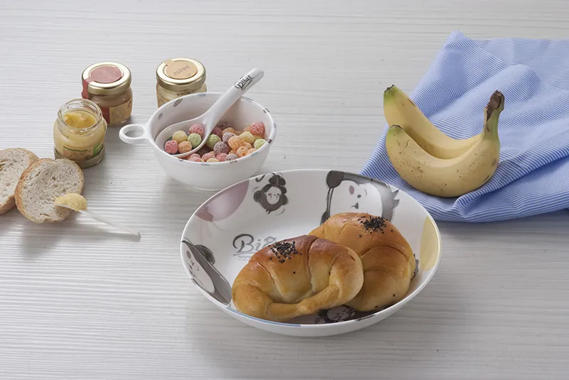 Cartoon Pattern Kids Serving Melamine Round Deep 8.5 Inch Dinner Breakfast Snack Cereal Serving Dish