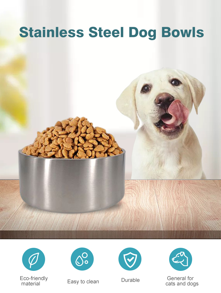 Wholesale Custom Logo 64oz Dog Bowl Stainless Steel Vacuum Insulated Pet Bowl 18oz/32oz/42oz/64oz/100oz Pet Food Feeder Bowl