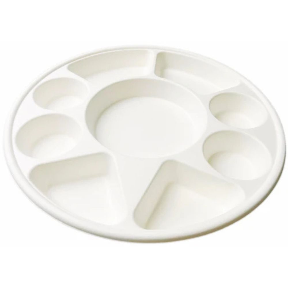 Multi Compartment Plastic Mess Tray Plates for Organized Meal Serving