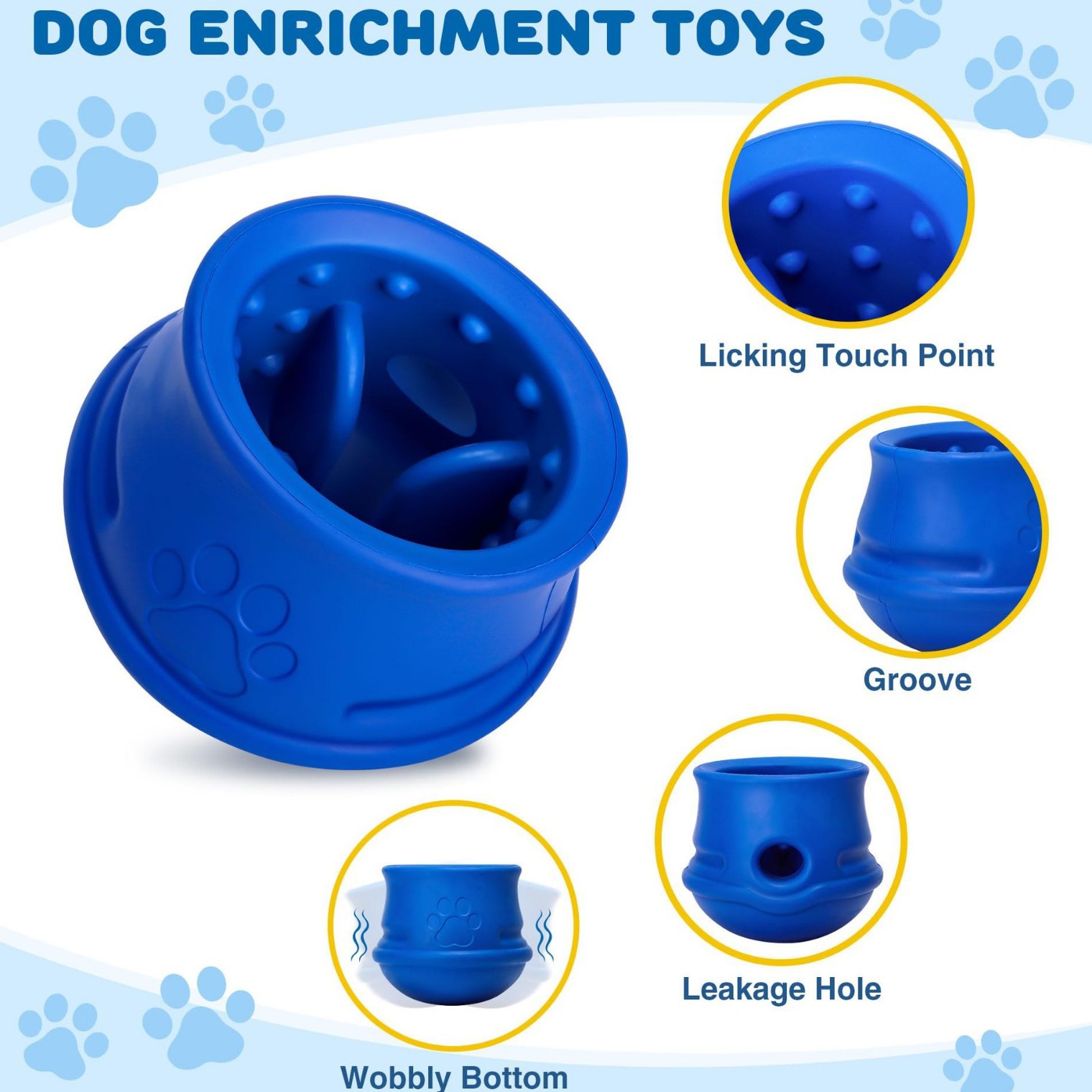 Enrichment Dog Puzzle Feeder Swinging Dishwasher Safe Interactive Toy Indestructible Slow Feeder for Aggressive Chewers