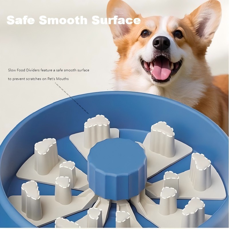 Adjustable 5-Level Difficulty Slow Feeder for Cats and Dogs with Safe and Smooth Surface