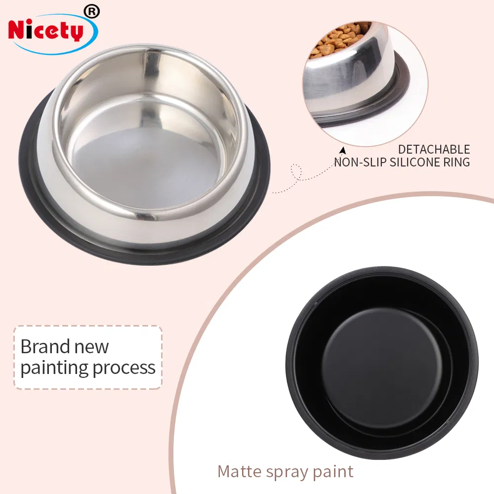 Wholesale Ergonomic Slanted Design Stainless Steel Pet Dog Bowl Food Grade Tilted Pet Feeding Bowls for Bulk Supply