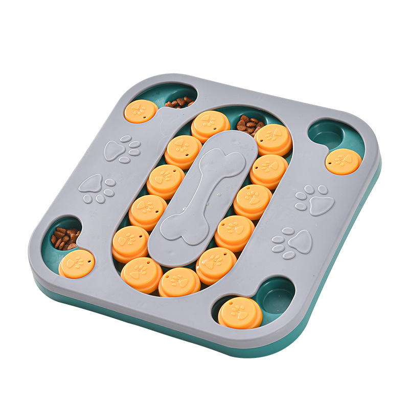 Dog Cat Slow Feeder Puzzle Bowl Toy Square Track Maze Interactive Food Foraging Bowl Plastic