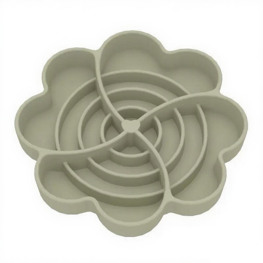 2025 New Design Pet Silicone Slow Eating Feed Dog Bowl Flower Shape Large Dog Slow Feeder for Large Breed