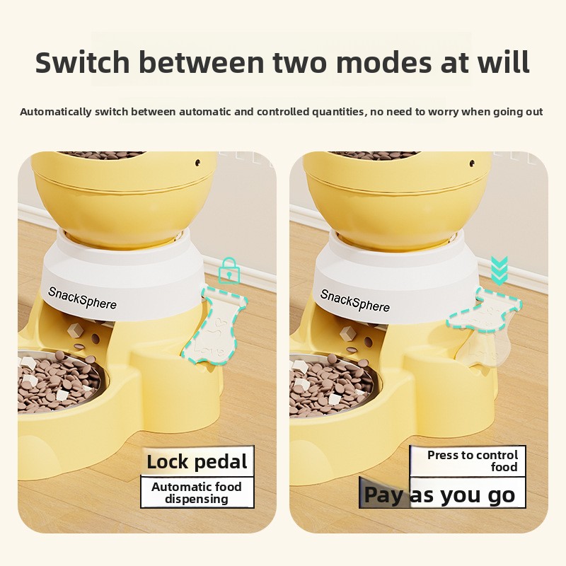 Cat &amp; Dog Large-Capacity Automatic Feeder Push-Type Portion-Controlled Puzzle Bowl