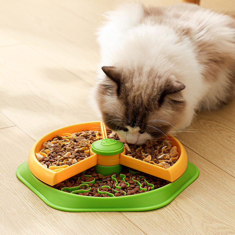 New Slow Food Bowl Tiered Slow-Feeding Rotating Food-Dispensing Pet Bowl for Dogs and Cats Training Dish PP Material Anti Upset
