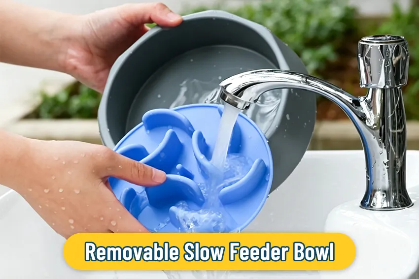 BPA Free Insert Detachable Dog Slow Feeder Cat Slow Feeder Pet Product Insert Removable Silicone Slow Feeding Pet Feeder