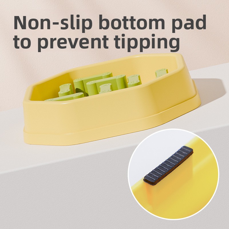 Luno Slow Food Bowl for Dogs &amp; Cats-Anti-Choking Adjustable Difficulty Anti-Overturning Polypropylene Pet Bowl