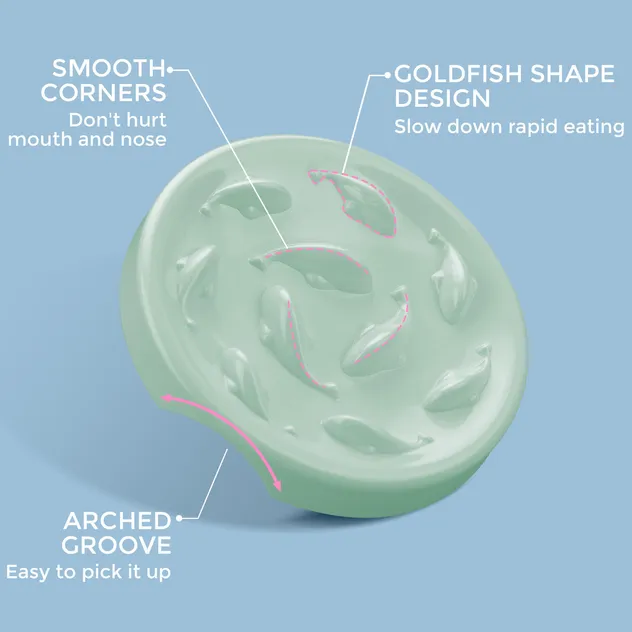 Anti-Choking Ceramic Slow Eating Pet Bowl with Cute Whale Design