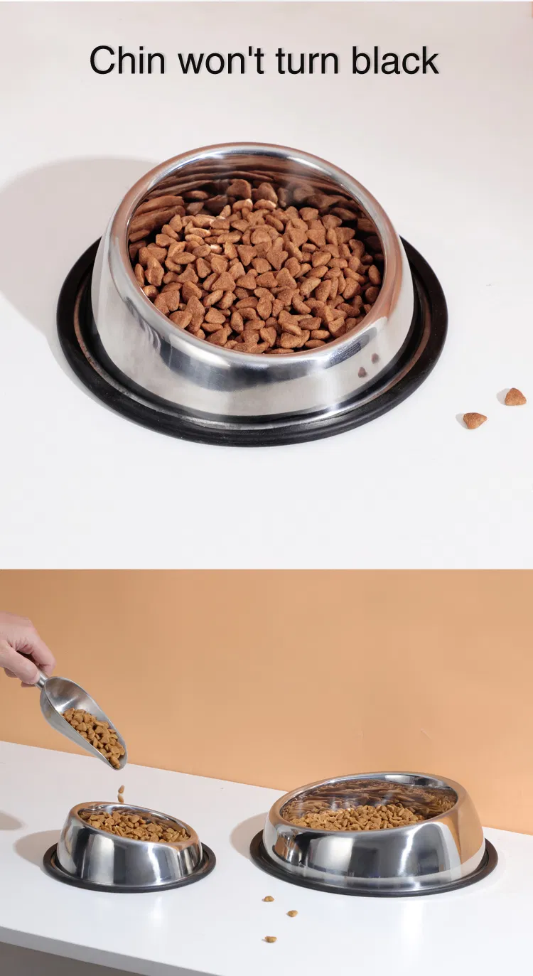 Wholesale Ergonomic Slanted Design Stainless Steel Pet Dog Bowl Food Grade Tilted Pet Feeding Bowls for Bulk Supply