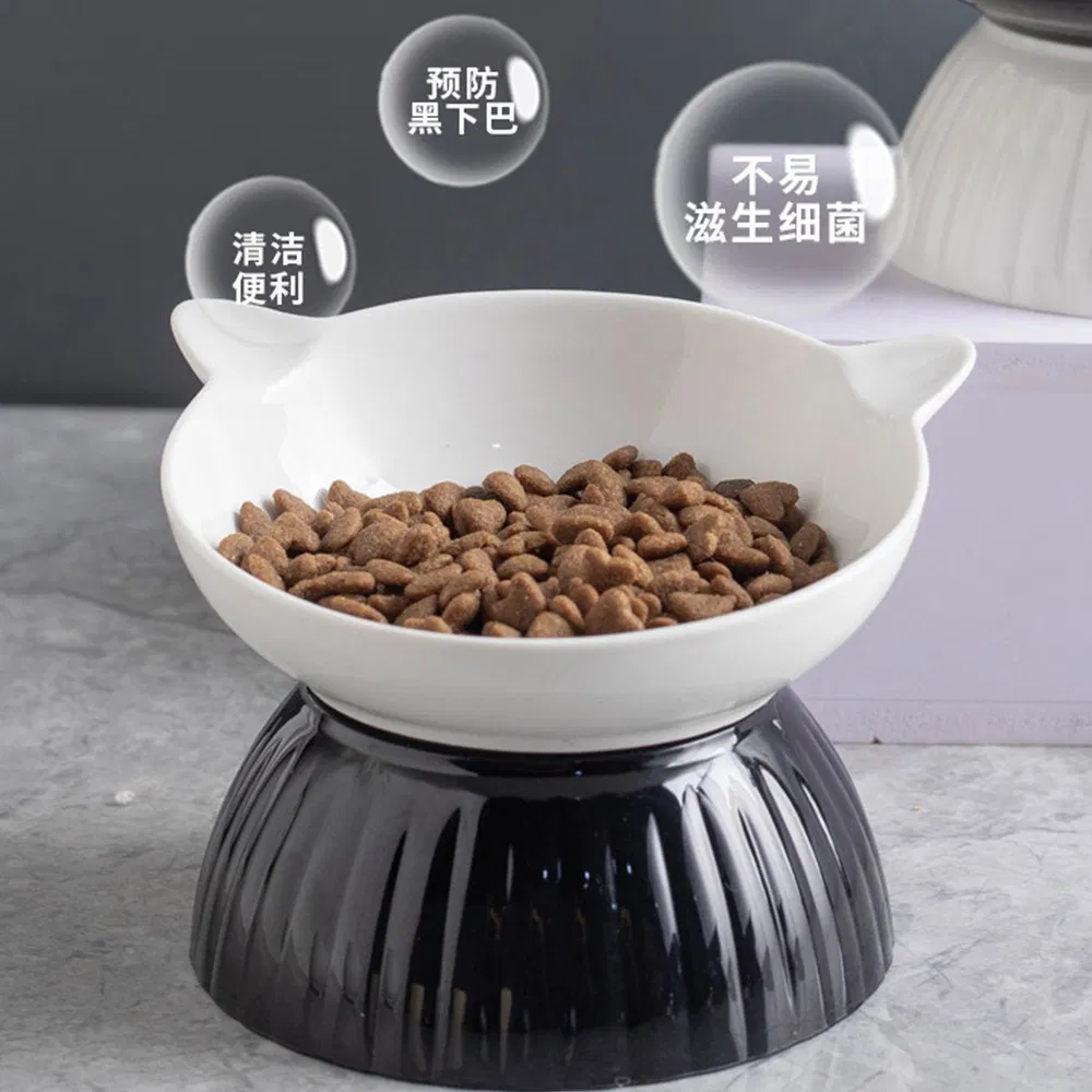 Slow Feeder Elevated Food Bowl Tilted Design Dog Cat Dry Wet Food