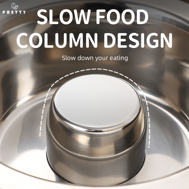 Manufacture Mold Open Pet Healthy Slow Eating Bowl Stainless Steel Pet Dog Bowl Feeder