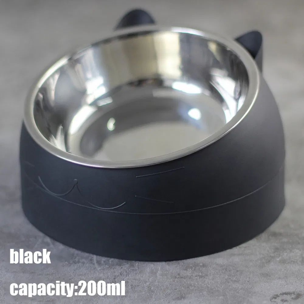 Wholesale Cat Dog 15 Degrees Tilted Stainless Steel Water Bowl