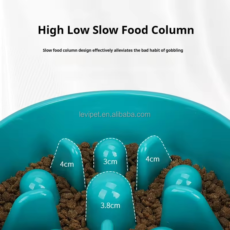 Slow Feeder Dog Bowl Anti-Slip Choking Slow Feeding Puzzle Bowl With Interactive Bone Shape Food Design Polypropylene Materia