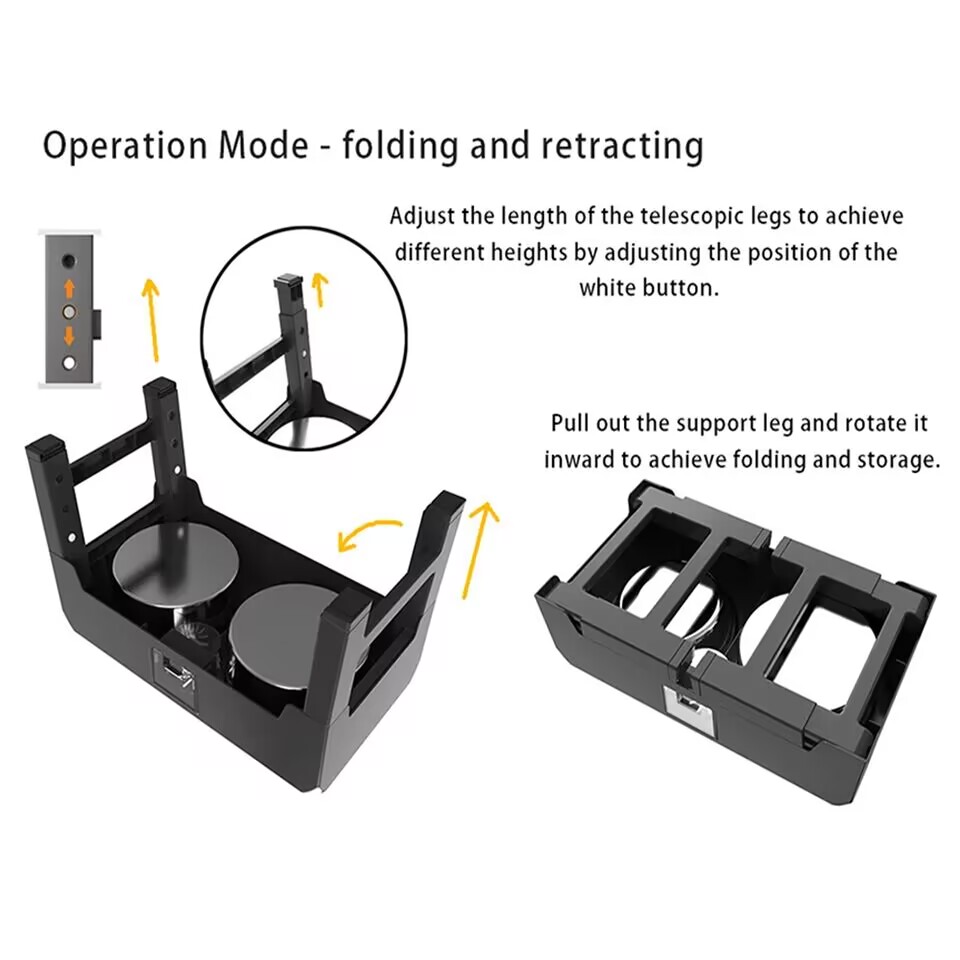 3 in 1 Elevated Slow Feeder Floating Dog Two Bowls Adjustable 3 Raised Dog Bowl's Unit on Two Poles No Spill Non-Slip for Pet