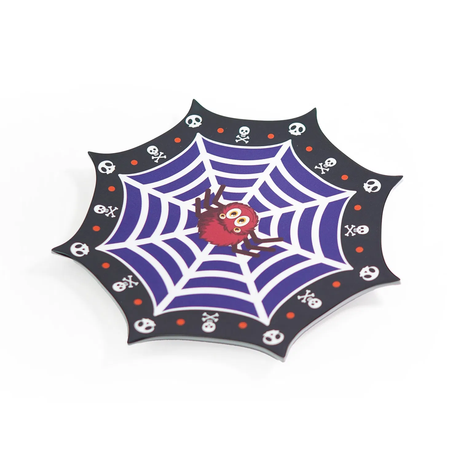 High Quality Melamine Tableware Plate Halloween Spider Web Pattern Dinner Dish