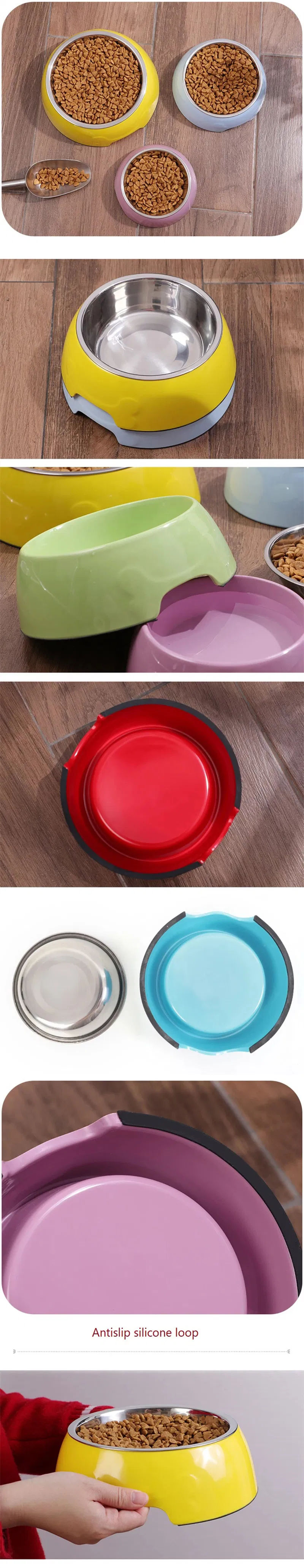Wholesale Custom Stainless Steel Melamine Pet No Spill Dog Cat Food Bowl Slow Eating