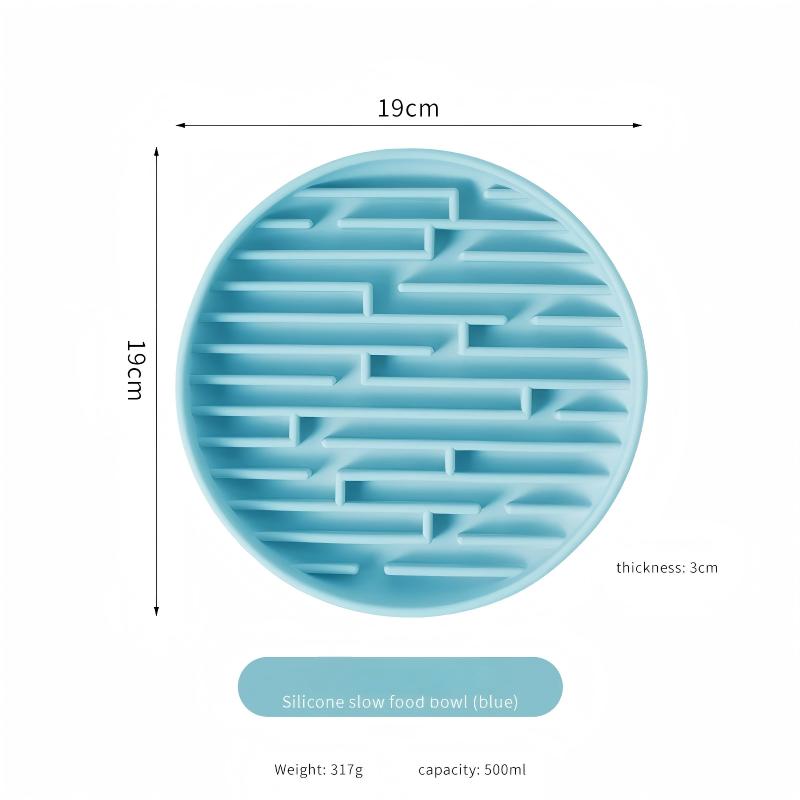 Green 317g Silicone Slow Food Bowl Easy Clean Dishwasher Safe Pet Feeder for Fast Eaters