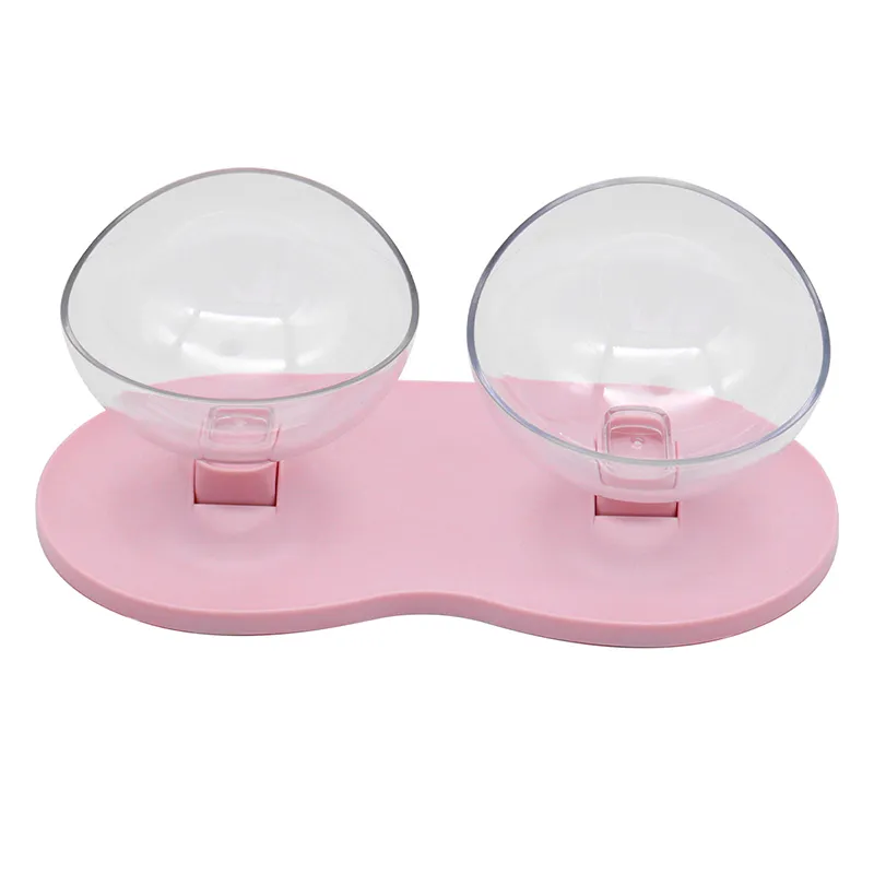 Adjustable Angles Tilted Raised Posture Cat Food Bowl Neck Protection Elevated Slanted Stand Pet Bowls