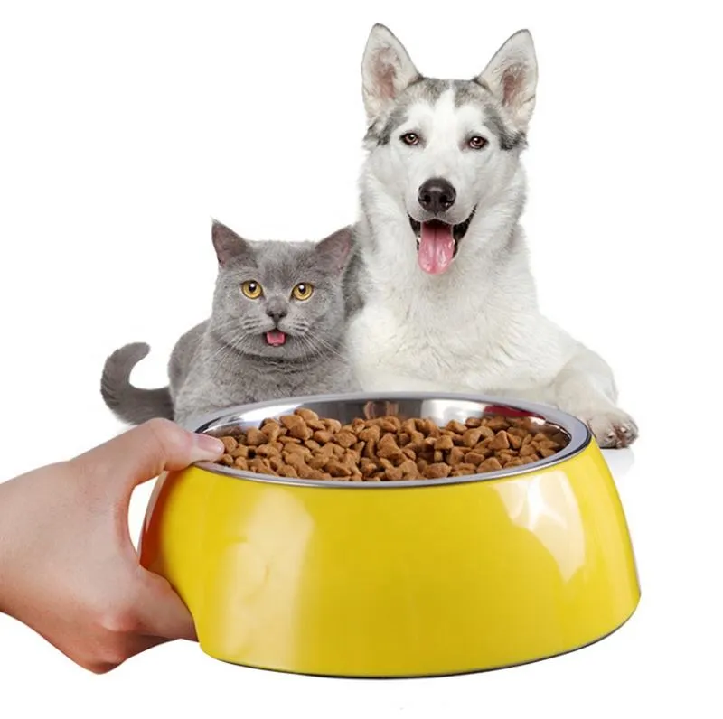 Wholesale Custom Stainless Steel Melamine Pet No Spill Dog Cat Food Bowl Slow Eating