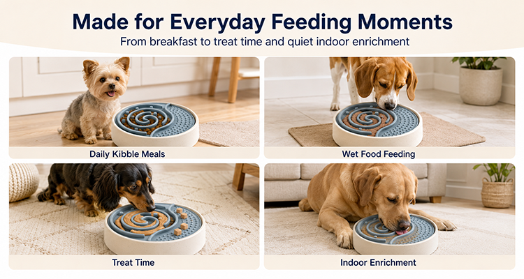 Slow feeder bowl insert bottom suctions
